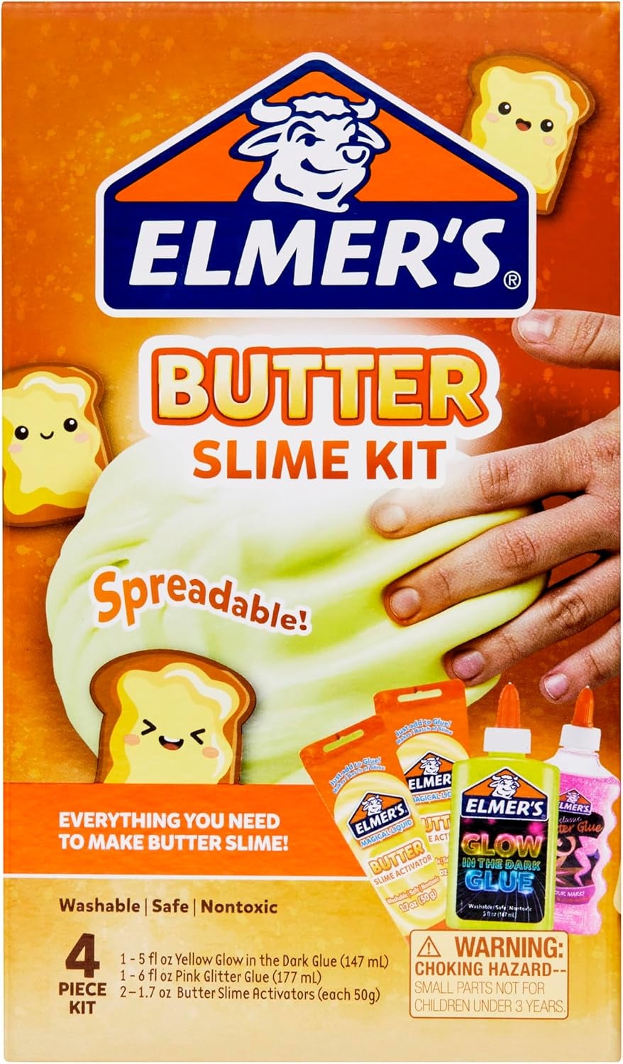 image:imageElmers Butter Slime Kit Includes Glow in the Dark Glue Glitter Glue Slime Activator 4 Count Kids Activity Creative Fun Arts amp CraftsButter Slime Kit