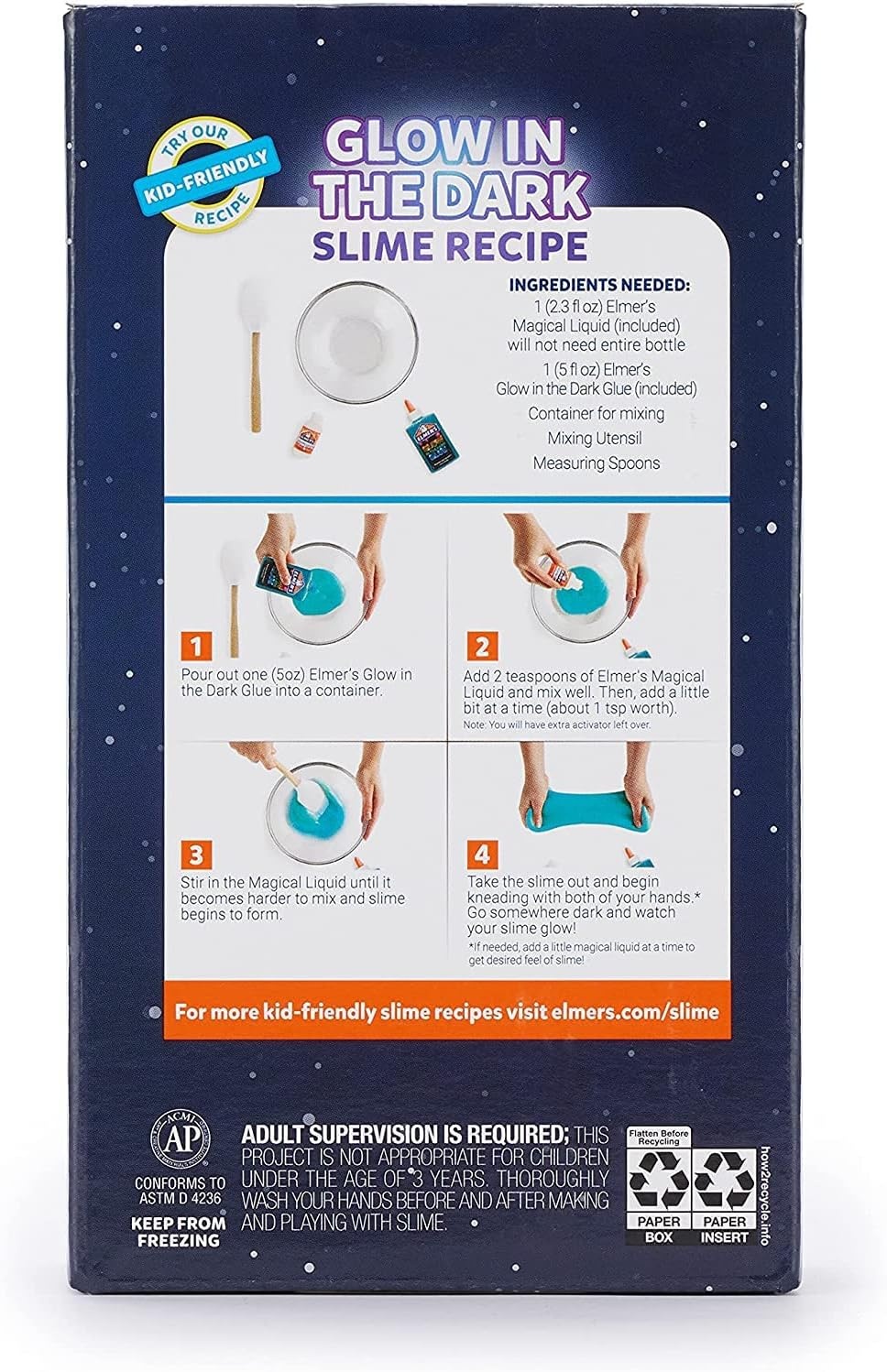 image:imageElmers Butter Slime Kit Includes Glow in the Dark Glue Glitter Glue Slime Activator 4 Count Kids Activity Creative Fun Arts amp CraftsDinosaur Night