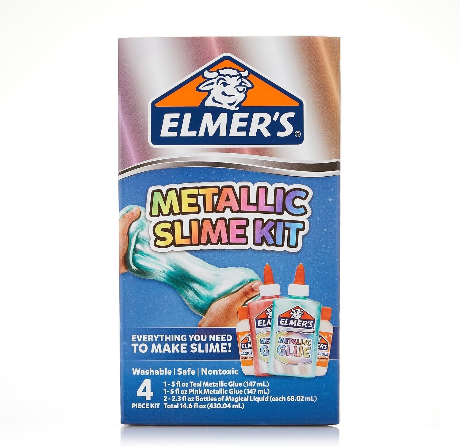 image:imageElmers Butter Slime Kit Includes Glow in the Dark Glue Glitter Glue Slime Activator 4 Count Kids Activity Creative Fun Arts amp CraftsMetalllic Kit