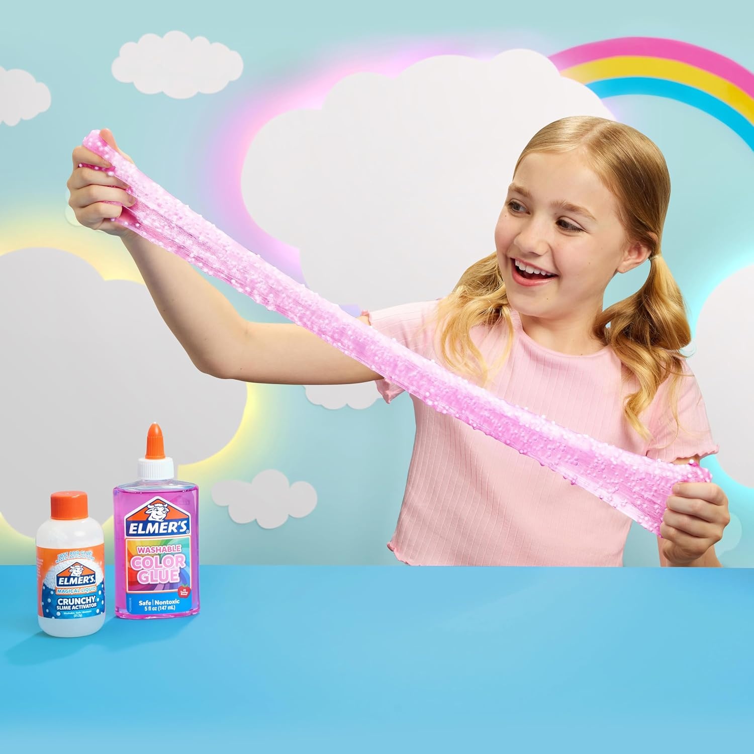 image:imageElmers Butter Slime Kit Includes Glow in the Dark Glue Glitter Glue Slime Activator 4 Count Kids Activity Creative Fun Arts amp CraftsNeon Sky Slime Kit
