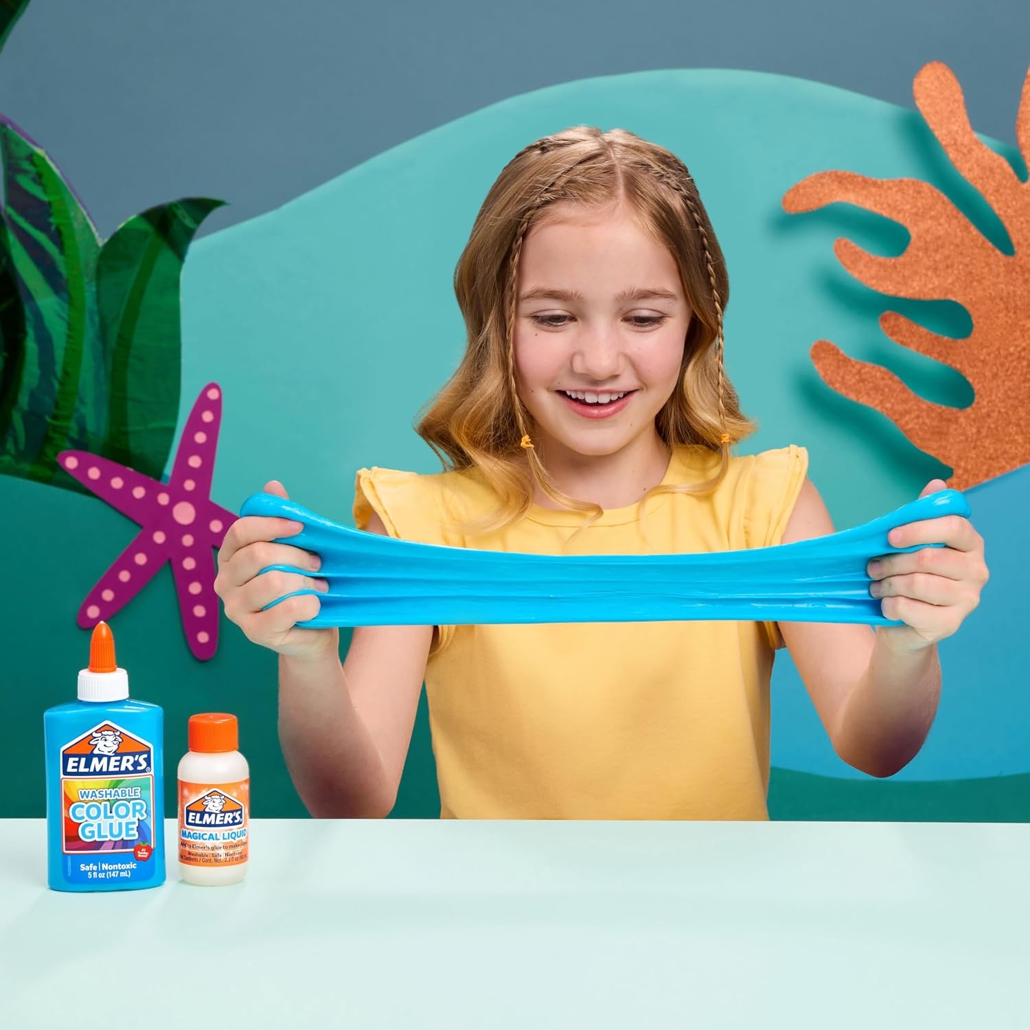 image:imageElmers Fruity Fusion Slime Kit Includes Elmers Clear Glue Magical Liquid Slime Activator Clay Color Pigments Scents Mixing Bowl Spoon 20 Piece KitOcean Dive Slime Kit