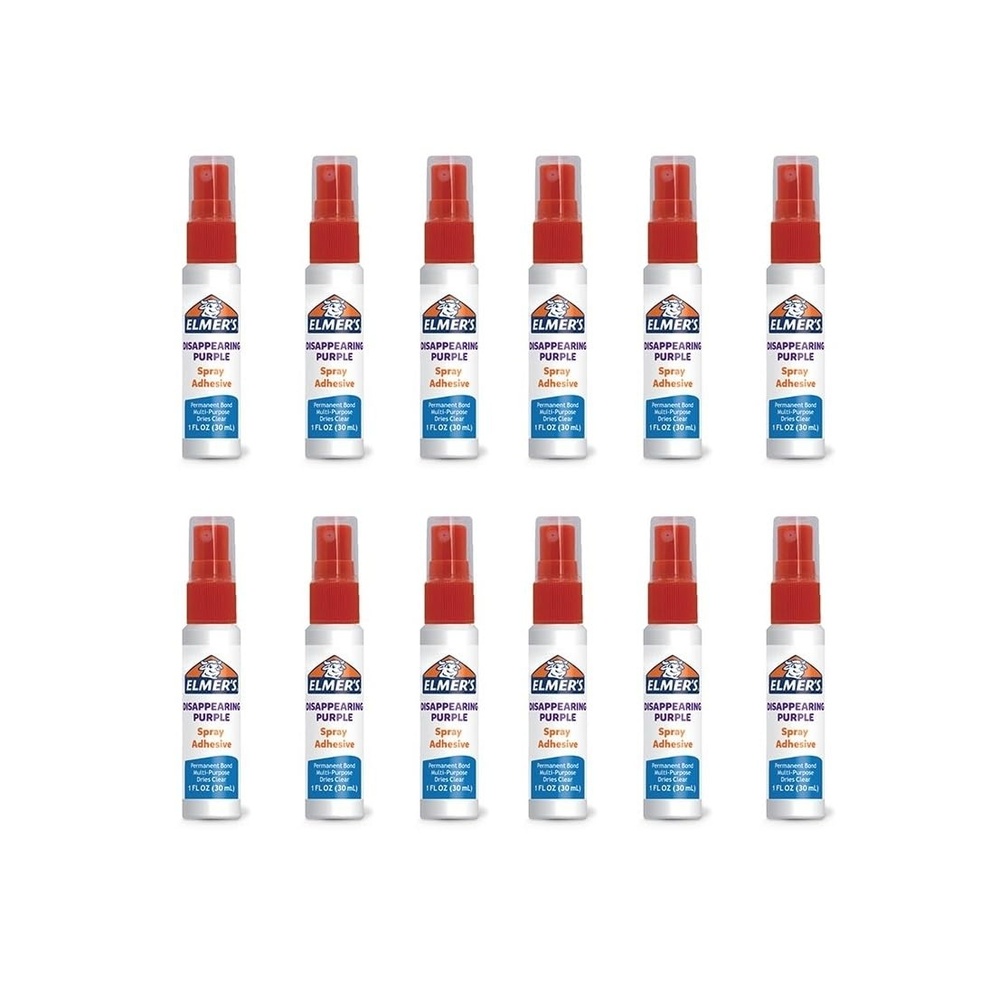 image:imageElmerS ElmerS MultiPurpose Mounting Spray Adhesive FoilPaperWood AcidFreeDries Clear Bottle WoodCardboardPaper Spray Bonding Adhesives Clear 1 oz 24PackPurple