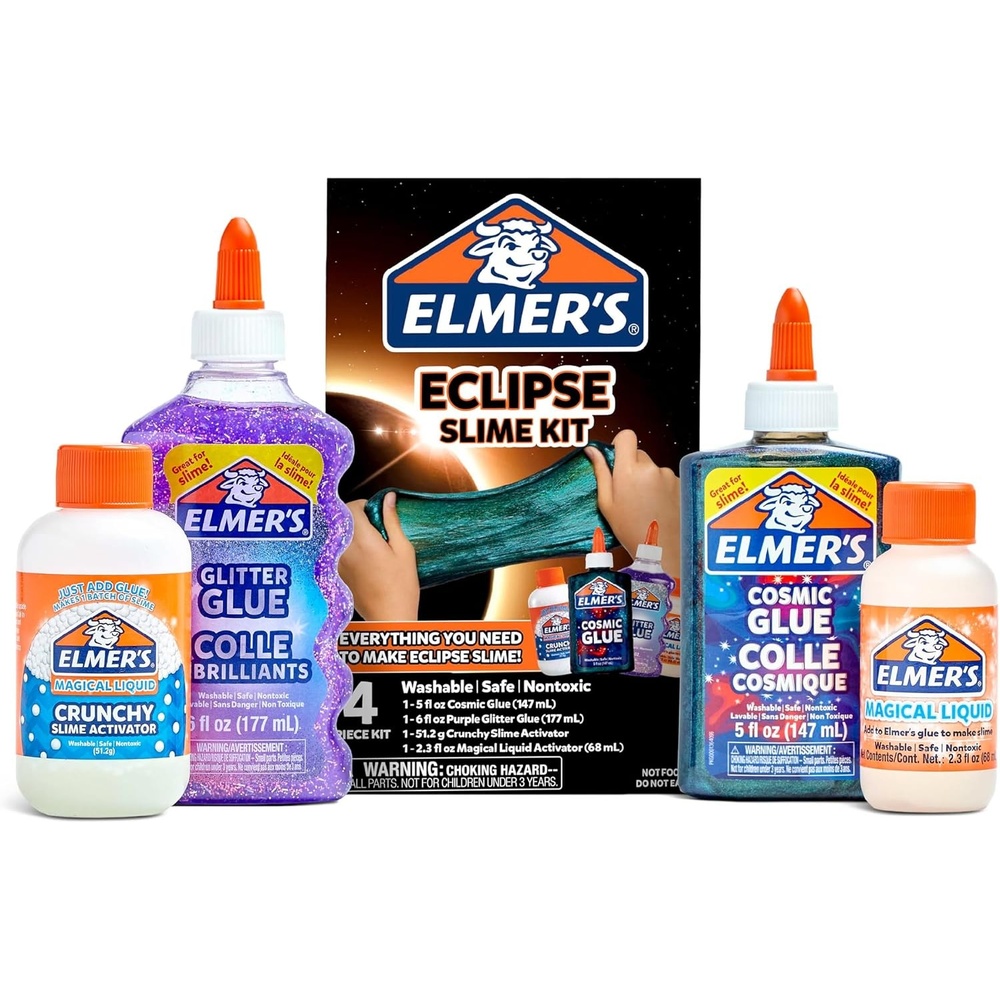image:imageElmers Butter Slime Kit Includes Glow in the Dark Glue Glitter Glue Slime Activator 4 Count Kids Activity Creative Fun Arts amp CraftsNEW Eclipse Slime Kit