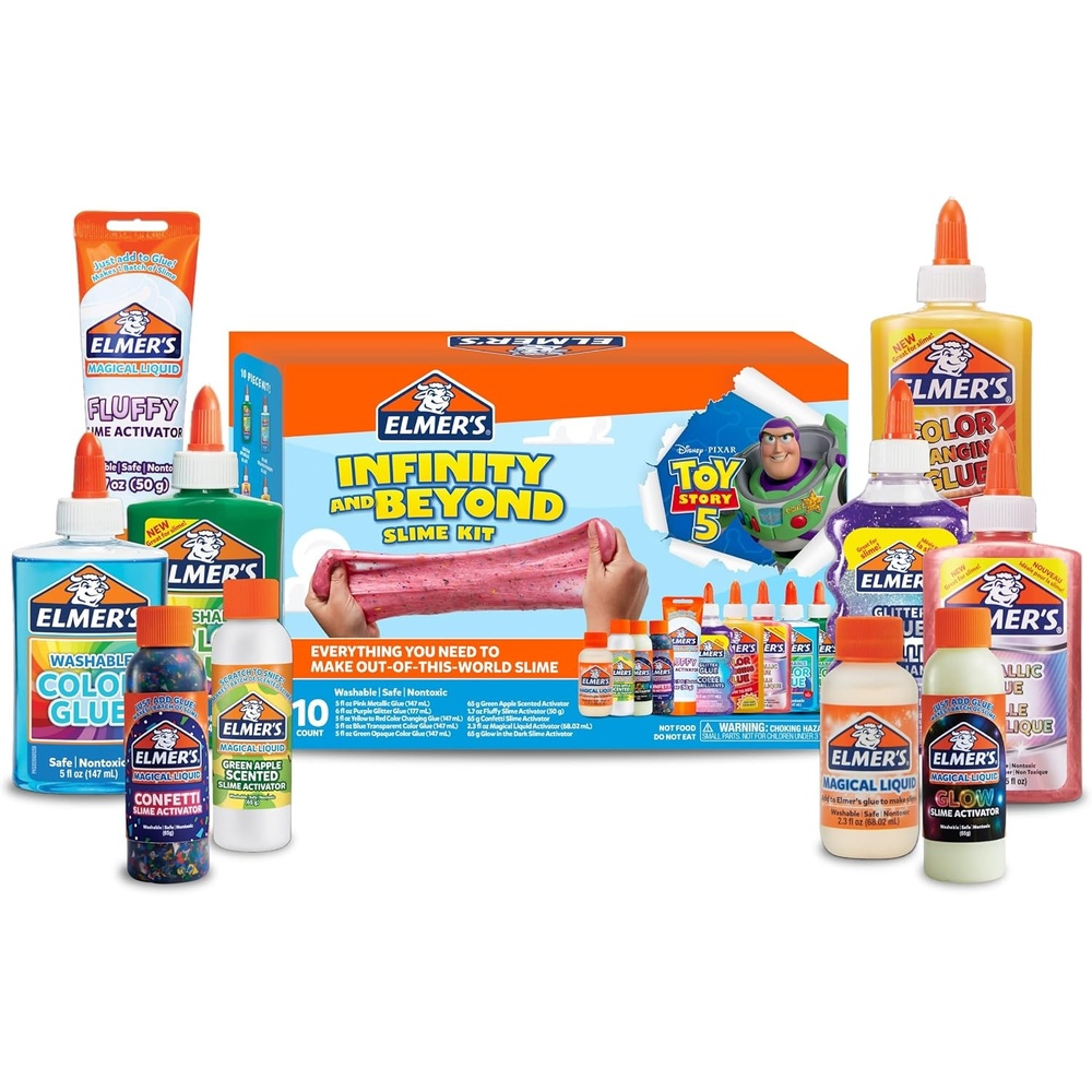 image:imageElmers Fruity Fusion Slime Kit Includes Elmers Clear Glue Magical Liquid Slime Activator Clay Color Pigments Scents Mixing Bowl Spoon 20 Piece KitToy Story 5 Infinity  Beyond Kit