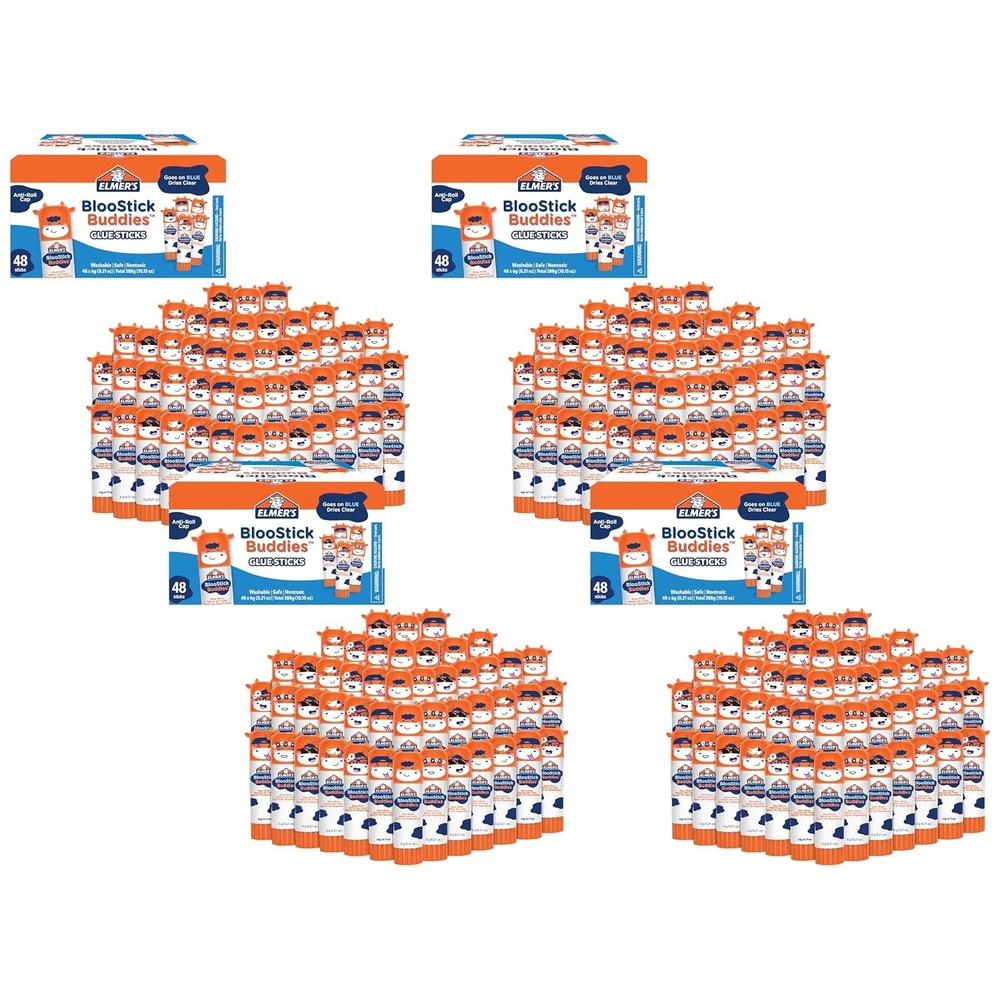 image:imageElmers Glue Sticks Variety Pack Featuring BlooStick Buddies Disappearing Purple and Scented Glue Sticks Assorted 6 Grams 30 Count  Arts amp Crafts Fun Classroom Supplies 1 Teacher Brand48 Count BlooStick Buddies Pack of 4