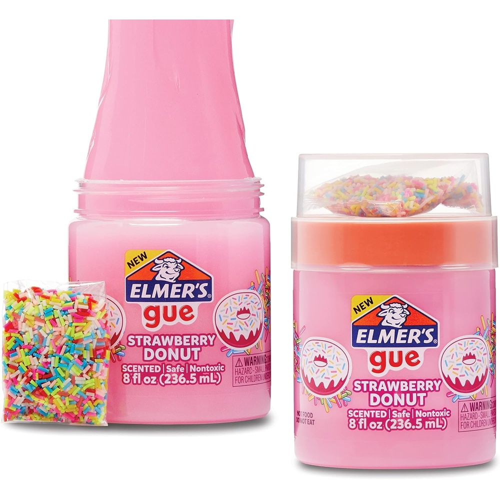 image:imageElmers Gue Premade Slime Glassy Clear Slime Great for Mixing in Addins 2 CountStrawberry Donut