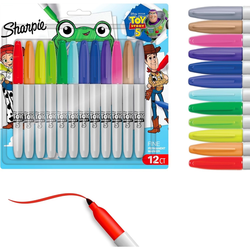image:imageSharpie Permanent Markers Toy Story 5 Packaging Assorted Fine Point 12 Count12 Count  Toy Story