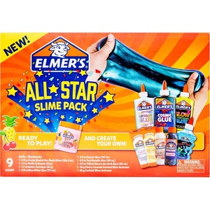 Elmer’s Fruity Fusion Slime Kit, Includes Elmer’s Clear Glue, Magical Liquid Slime Activator, Clay Color Pigments, Scents, Mixing Bowl, Spoon, 20 Piece Kit(All Star Slime Kit)