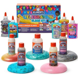 Elmer’s Fruity Fusion Slime Kit, Includes Elmer’s Clear Glue, Magical Liquid Slime Activator, Clay Color Pigments, Scents, Mixing Bowl, Spoon, 20 Piece Kit(Celebration Slime Kit)