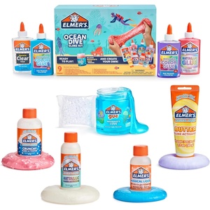 Elmer’s Fruity Fusion Slime Kit, Includes Elmer’s Clear Glue, Magical Liquid Slime Activator, Clay Color Pigments, Scents, Mixing Bowl, Spoon, 20 Piece Kit(Ocean Dive Slime Kit)