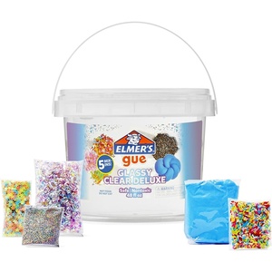 Elmer’s Gue Premade Slime, Glassy Clear 3 Lb. Bucket – Includes 5 Sets of Slime Add-ins(Glassy Clear)