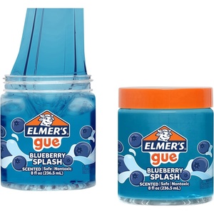 Elmer’s Gue Premade Slime, Glassy Clear Slime, Great for Mixing in Add-ins, 2 Count(Bluebery Splash)