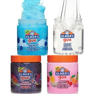 Elmer’s Gue Premade Slime Variety Pack, Clear, Scented, Glitter, 4 Count – Perfect for Kids Activity, Summer, Arts & Crafts, School Classroom, Birthday Party Gift(Glassy Clear / Blueberry Cloud/ Cosmic Shimmer/ Fruity Slushie)