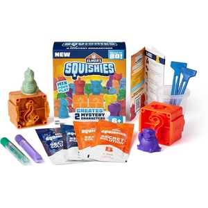 Elmer’s Squishies, Kids DIY Activity Kit, Squishy Glow in the Dark Toys, Creates 2 Mystery Characters, 13 Piece Set – Slime Fun, Crafts, Holiday Gift for Ages 6+(2 Squishies)