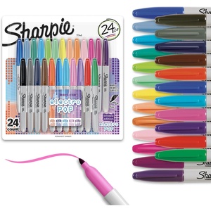Sharpie Permanent Markers, Toy Story 5 Packaging, Assorted, Fine Point, 24 Count(Electro Pop)