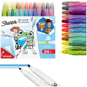 Sharpie S-Note Creative Highlighters, Toy Story 5 Packaging, Chisel Tip, Assorted, 24 Count