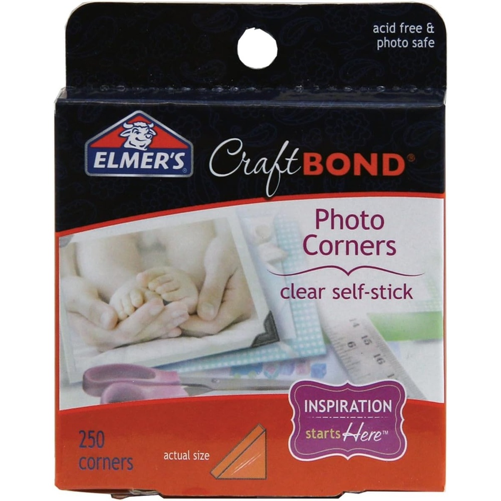 image:imageElmers CraftBond Photo Corners 250 Pieces Clear